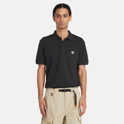 Timberland Merrymeeting River Stretch Polo Shirt For Men In Black Black, Size XL