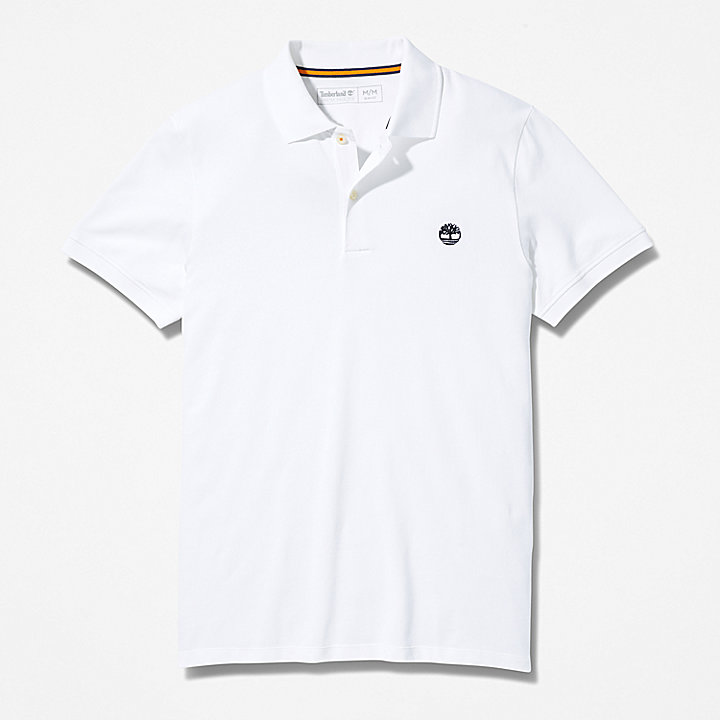 Merrymeeting River Stretch Polo Shirt for Men in White