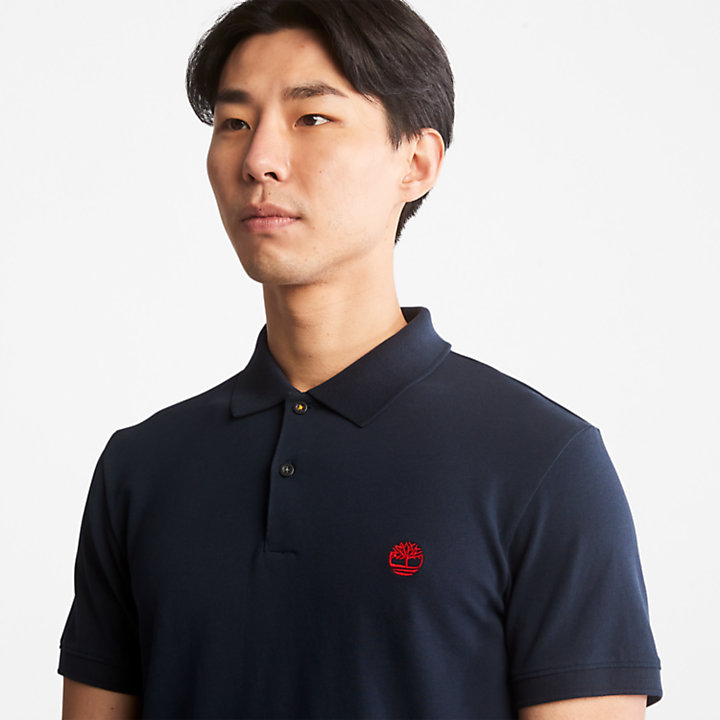 Merrymeeting River Stretch Polo Shirt for Men in Navy-