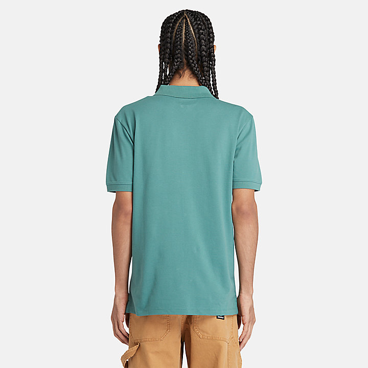 Merrymeeting River Stretch Polo Shirt for Men in Teal