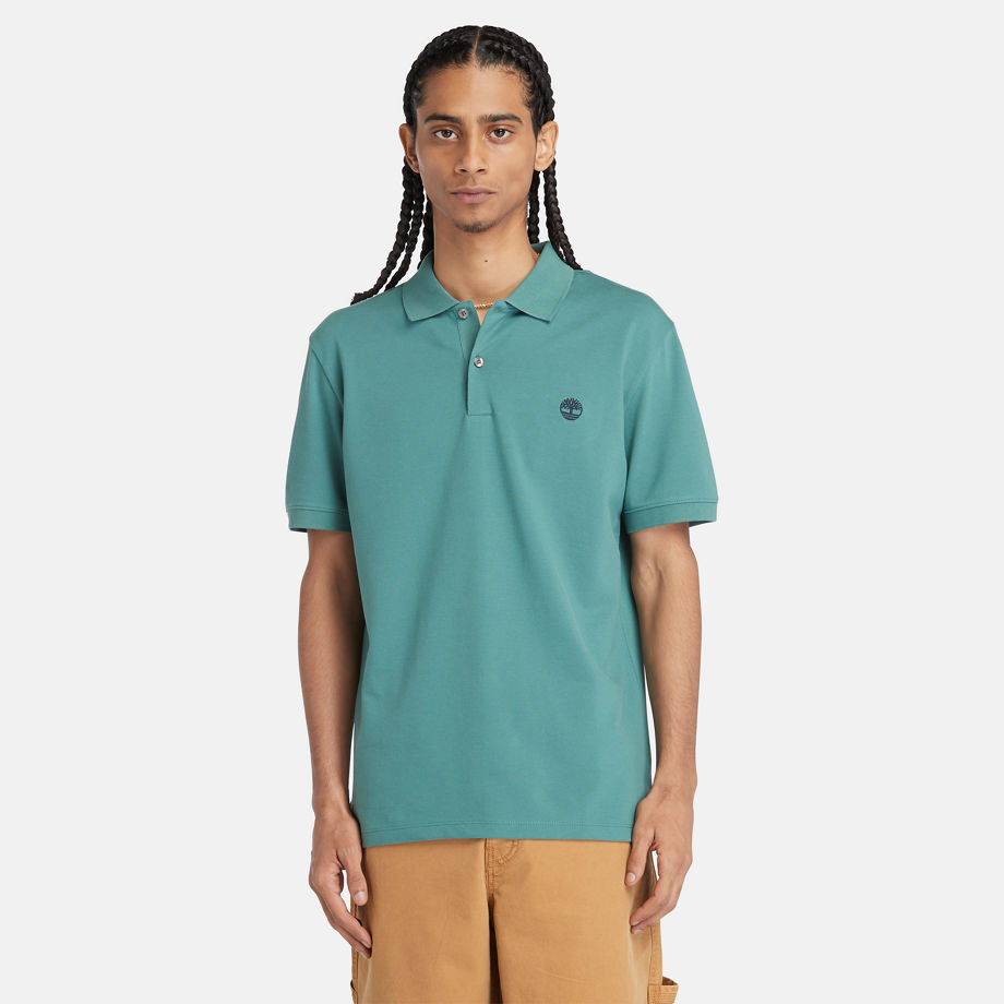 Timberland Merrymeeting River Stretch Polo Shirt For Men In Teal Teal, Size M