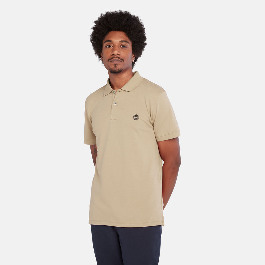 Timberland Merrymeeting River Stretch Polo Shirt For Men In Beige Beige, Size XL