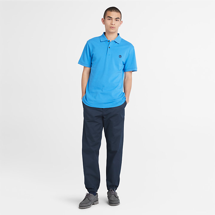 Merrymeeting River Stretch Polo Shirt for Men in Blue-