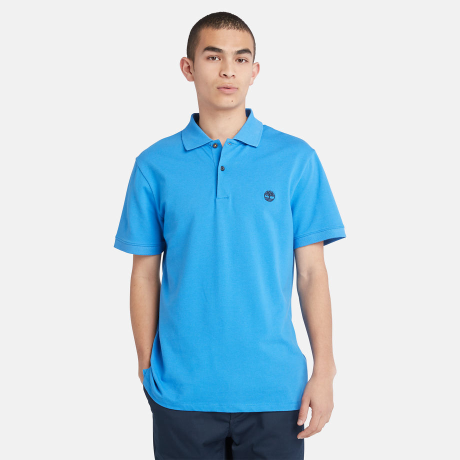 Timberland Merrymeeting River Stretch Polo Shirt For Men In Blue Blue, Size S