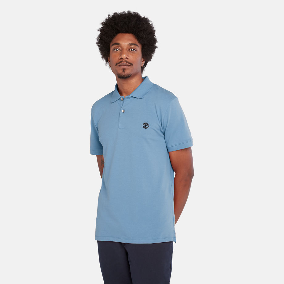 Timberland Merrymeeting River Stretch Polo Shirt For Men In Blue Blue, Size XXL