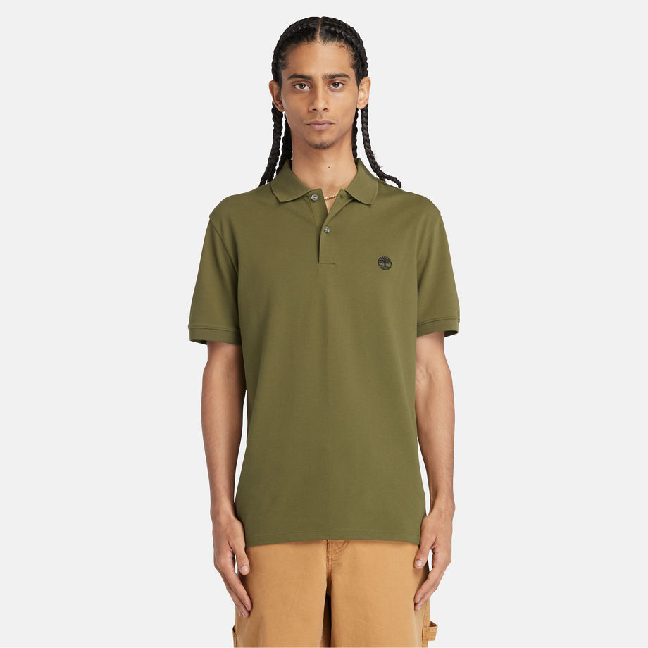 Timberland Merrymeeting River Stretch Polo Shirt For Men In Green Green, Size 3XL