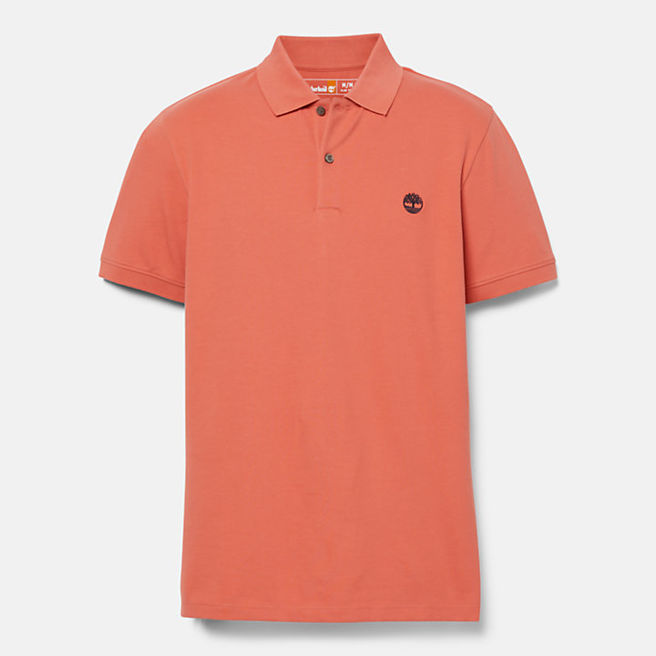 Merrymeeting River Stretch Polo Shirt for Men in Light Orange-