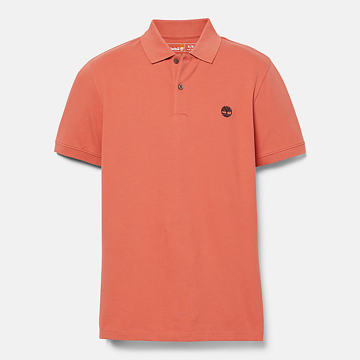 Merrymeeting River Stretch Polo Shirt for Men in Light Orange
