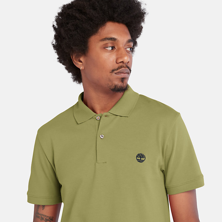 Merrymeeting River Stretch Polo Shirt for Men in Green-
