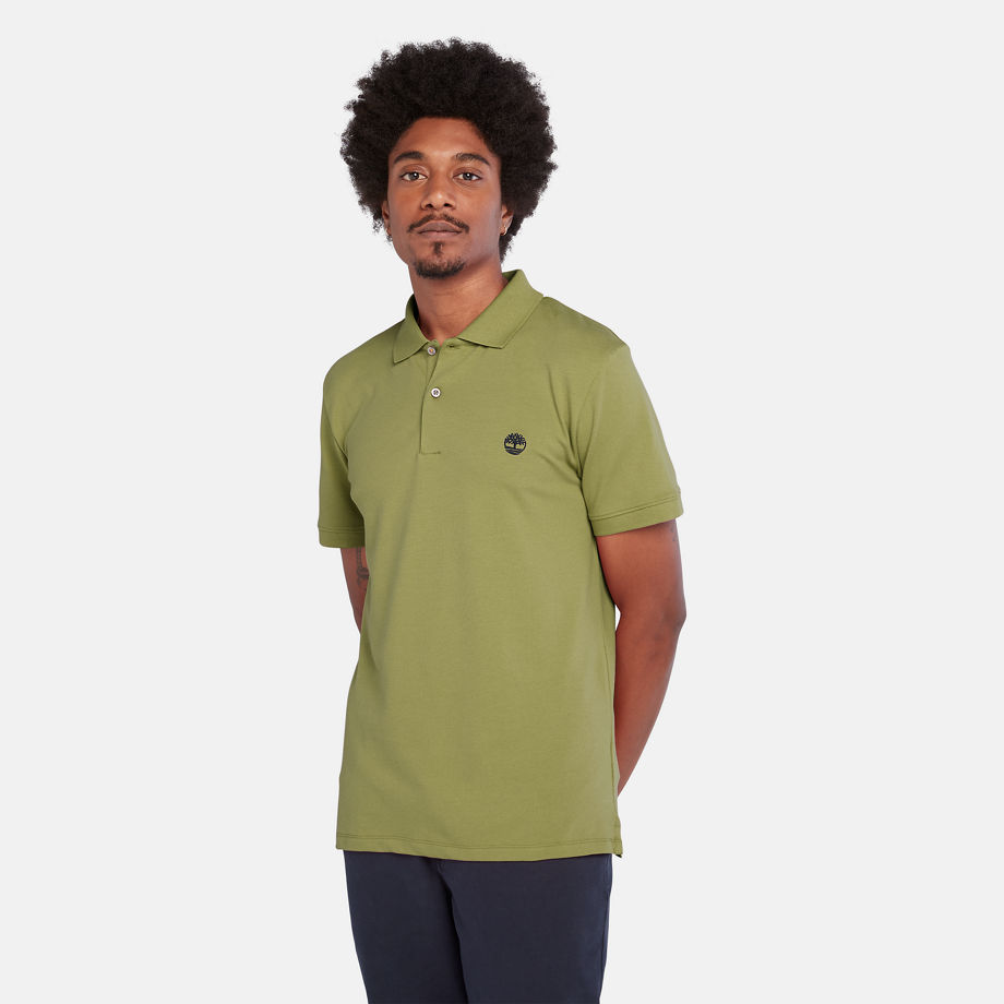 Timberland Merrymeeting River Stretch Polo Shirt For Men In Dark Green Green