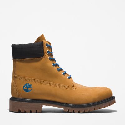 Timberland Premium 6 Inch Boot For Men In Yellow/blue Light Brown