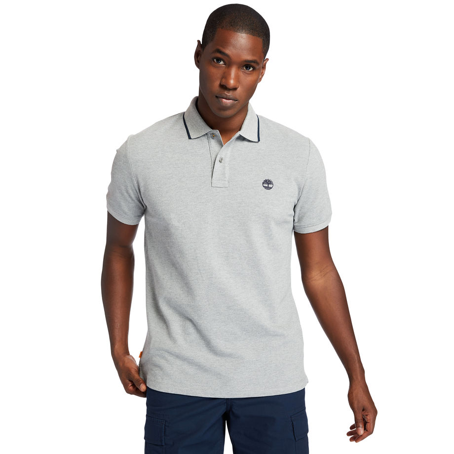 Timberland Mountain-to-rivers Polo Shirt For Men In Grey Grey, Size M