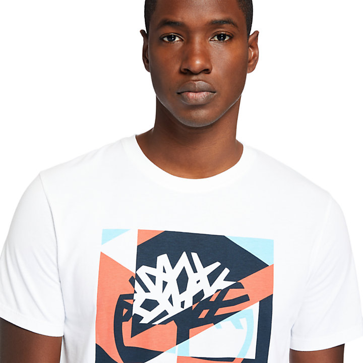 Coastal Cool Graphic Logo T-shirt voor heren in wit-