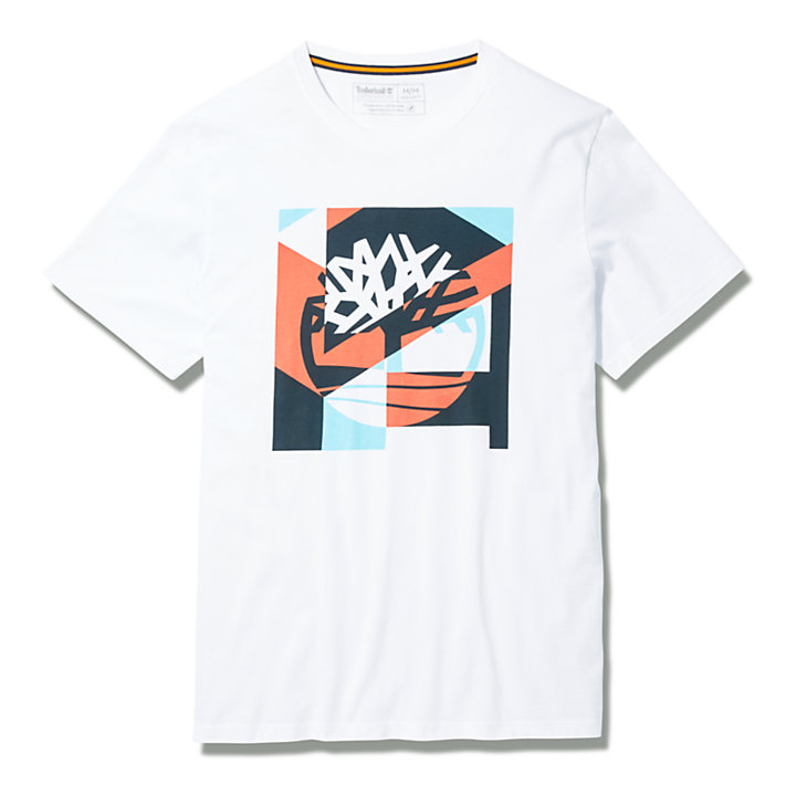 Coastal Cool Graphic Logo T-shirt voor heren in wit-