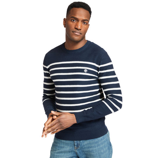 Striped Crewneck Sweater for Men in Navy | Timberland