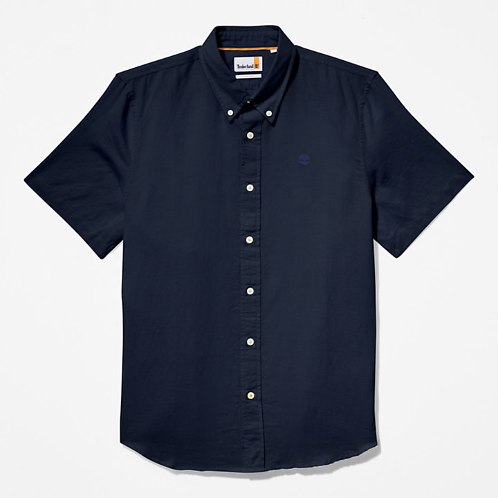 Lovell Linen/Cotton Shirt for Men in Navy-
