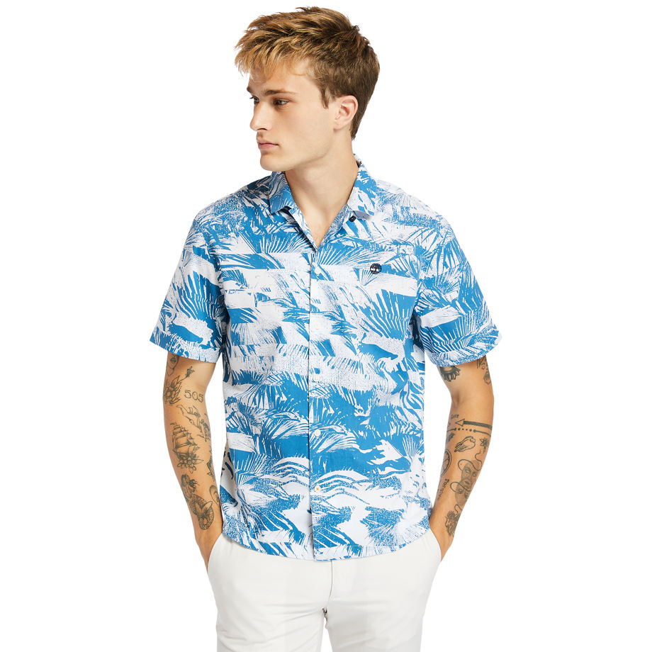 Timberland Resort Organic Cotton Shirt For Men In Navy Navy, Size 3XL