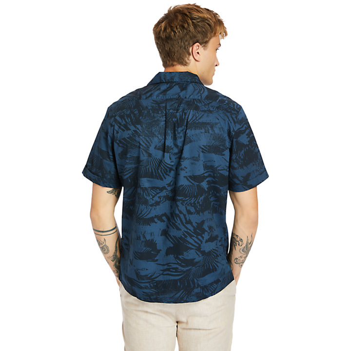 Chemise Resort en coton biologique pour homme en bleu sarcelle-