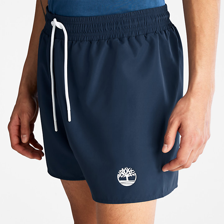 Solid-Colour Swim Shorts for Men in Navy-