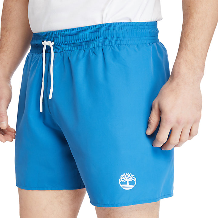 Solid-Colour Swim Shorts for Men in Teal-