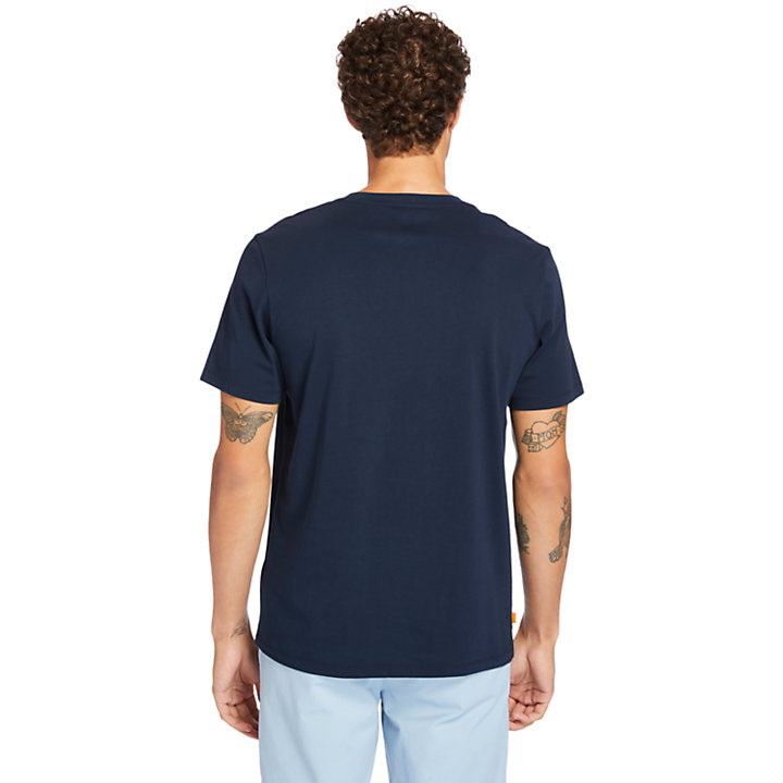 T-shirt à motif avant graphique pour homme en bleu marine-