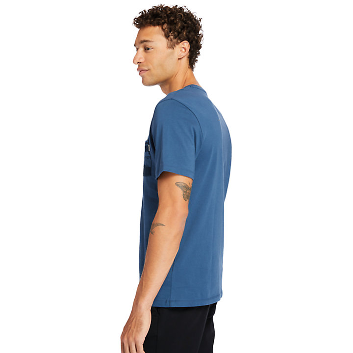 T-shirt da Uomo con Tasca Stampata in blu marino-