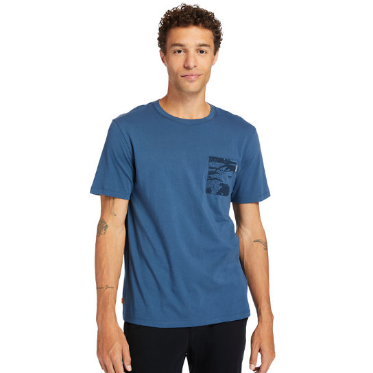 T-shirt da Uomo con Tasca Stampata in blu marino | Timberland