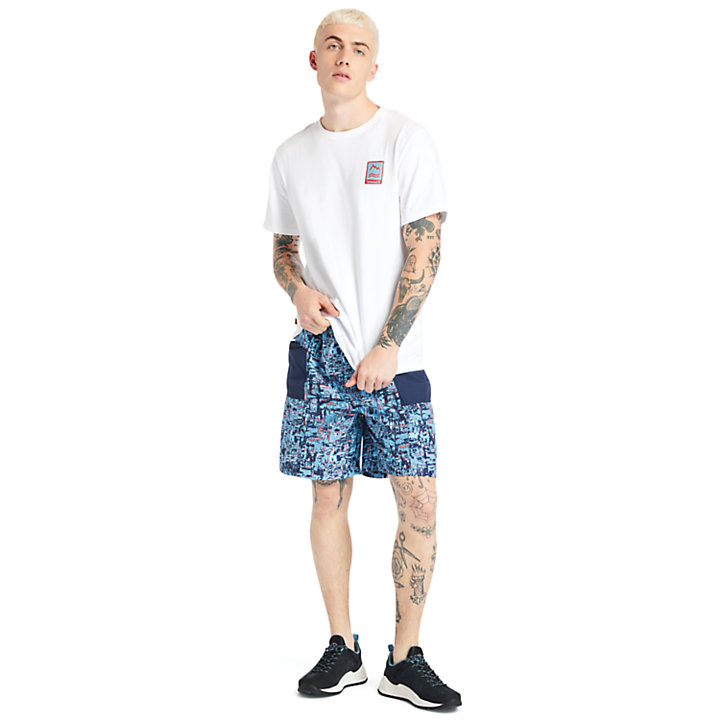 Printed Trail Shorts for Men in Blue-