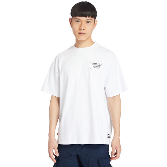 Camiseta Teñida en Prenda con Gráfico para Hombre en blanco | Timberland