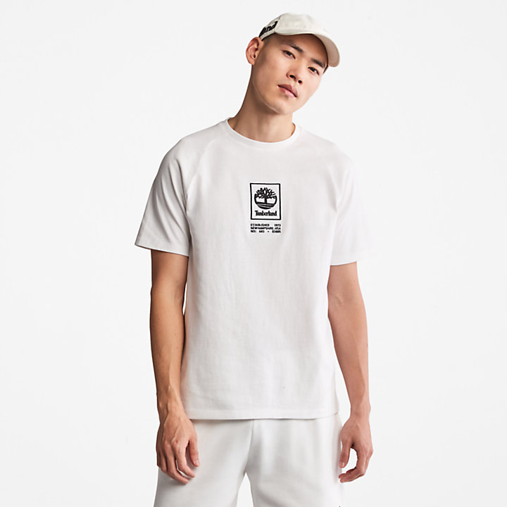 T-shirt Pesante da Uomo con Logo in bianco-