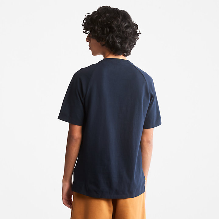 Stacked Logo T-shirt for All Gender in Navy-