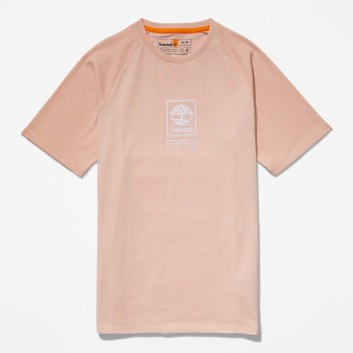T-shirt à logo en relief pour unisexe en rose clair-