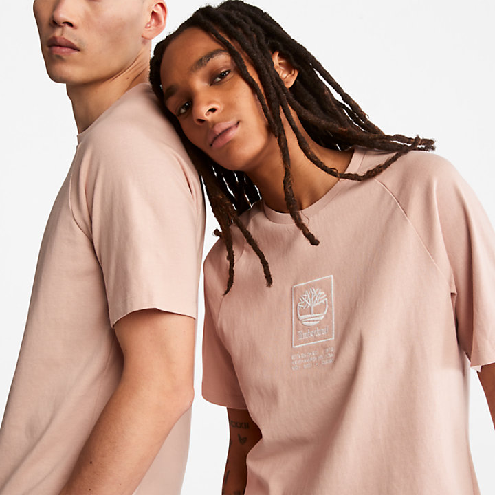 Stacked Logo T-shirt for All Gender in Light Pink-