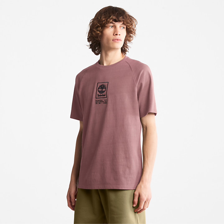 T-shirt da Uomo Stacked Logo in rosa scuro-