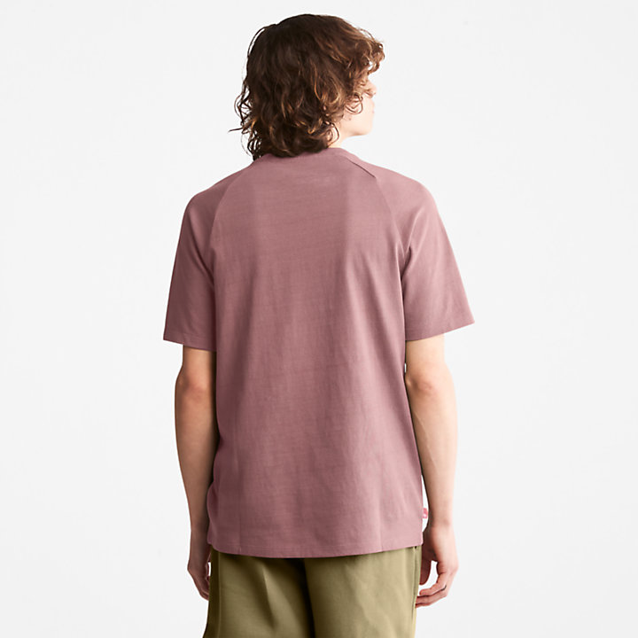 T-shirt da Uomo Stacked Logo in rosa scuro-