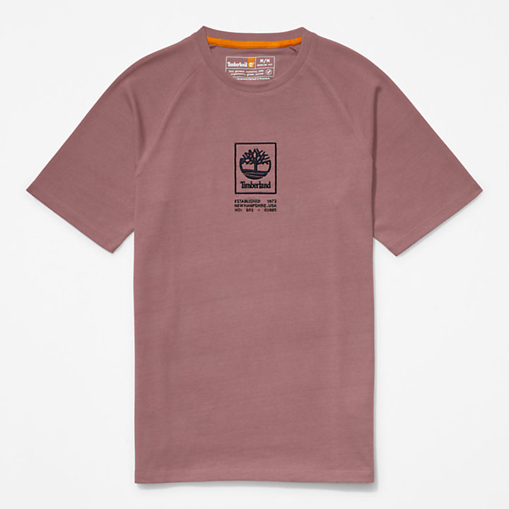 T-shirt à logo en relief pour homme en rose foncé-