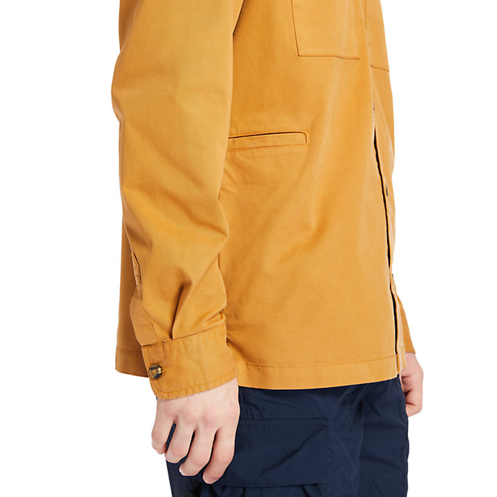 Garment-Dyed Twill Shirt for Men in Orange-