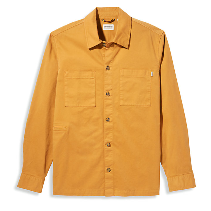 Garment-Dyed Twill Shirt for Men in Orange-