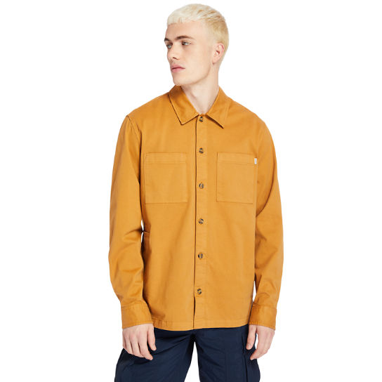 Camisa de Sarga Teñida en Prenda para Hombre en naranja | Timberland