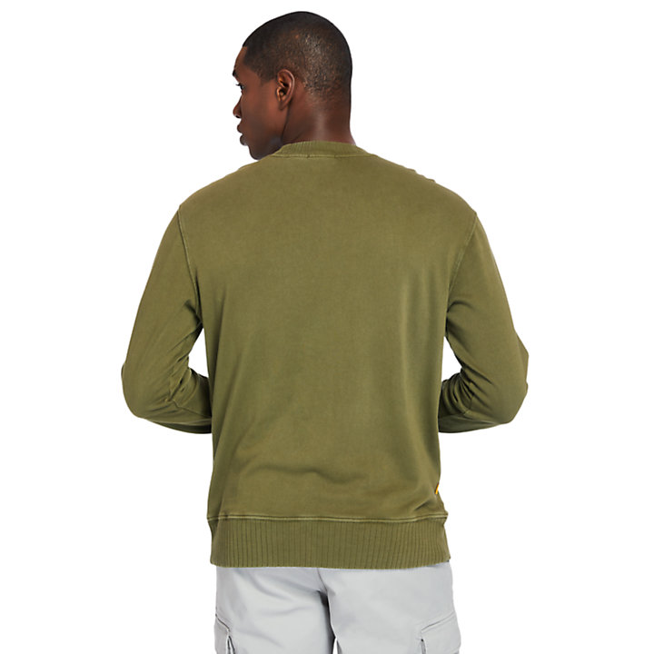 Garment-dyed Crewneck Sweatshirt for Men in Dark Green | Timberland