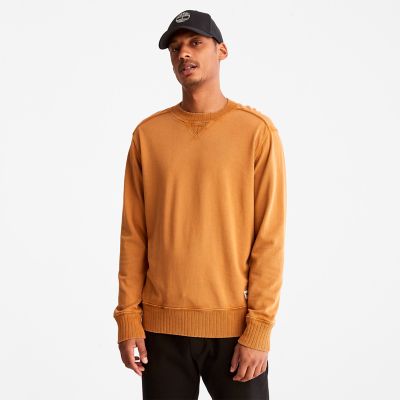 Garment-dyed Crewneck Sweatshirt for Men in Dark Yellow | Timberland