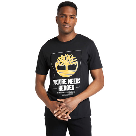 Nature Needs Heroes™ T-shirt voor heren in zwart | Timberland