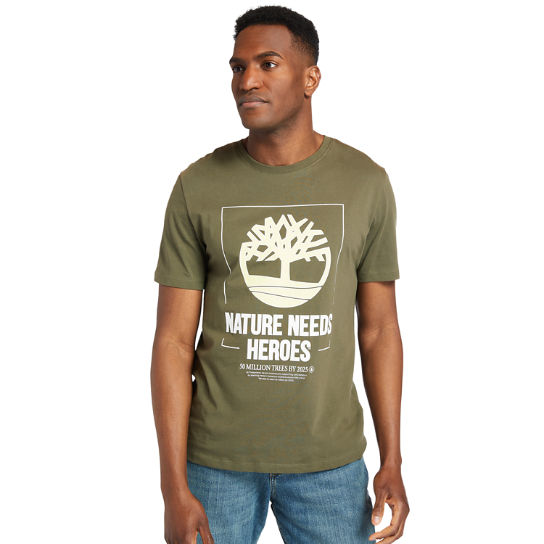 Nature Needs Heroes™ T-Shirt for Men in Dark Green | Timberland