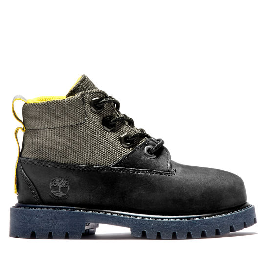 Premium 6 Inch Fabric & Leather Boot for Youth in Black | Timberland