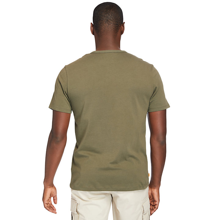 Archive-Print T-Shirt for Men in Dark Green-