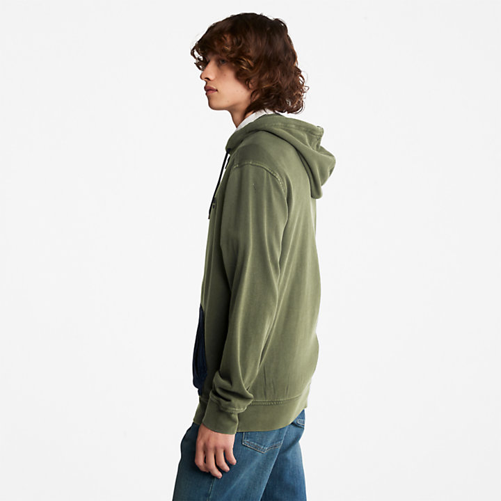 Sunwashed Zip-front Sweatshirt for Men in Green-