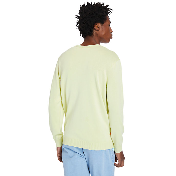 Garment-Dyed Sweater voor heren in lichtgeel-