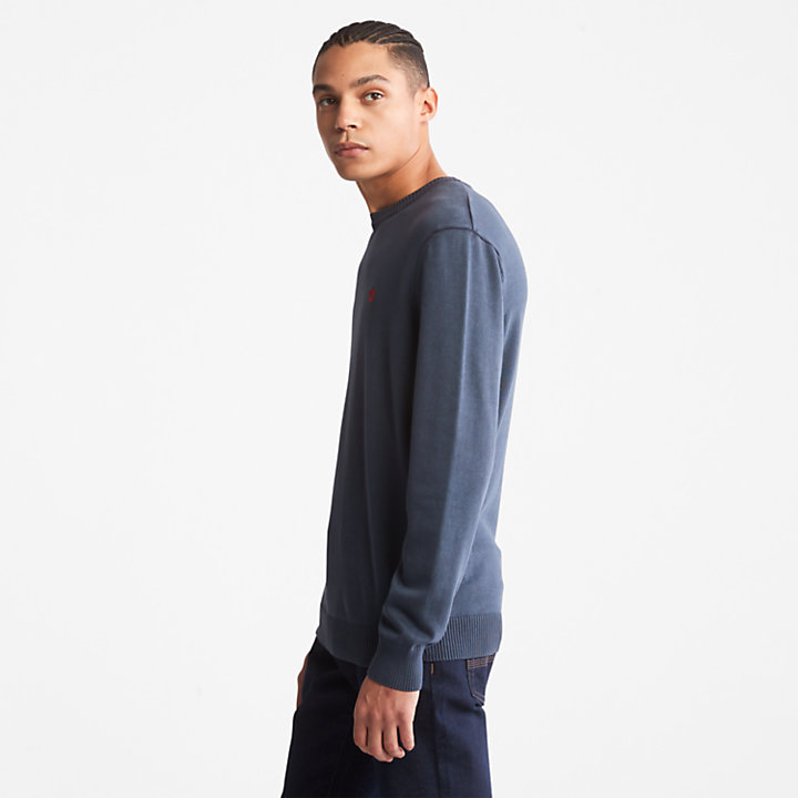 Garment-Dyed Sweater for Men in Navy-