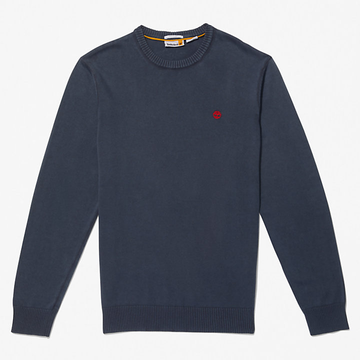Garment-Dyed Sweater for Men in Navy-