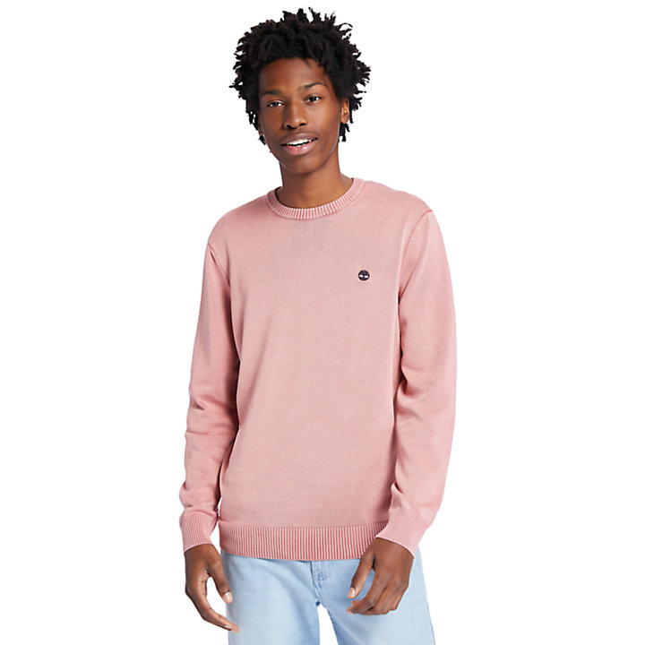 Garment-Dyed Sweater for Men in Pink-